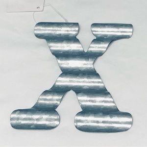 Wall decoration  initial X Letter Metal Silver. Size  3.75in X 6.75in
